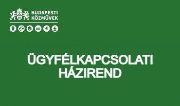 ÜGYFÉLKAPCSOLATI HÁZIREND